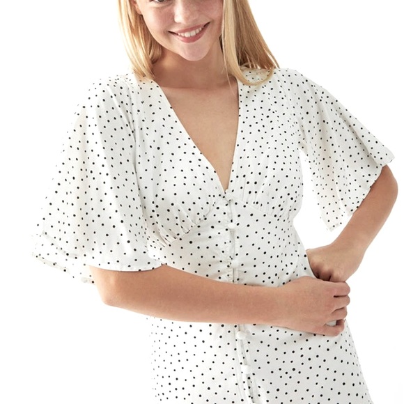 Billabong White Polka Dot Midi Dress - Picture 2 of 13